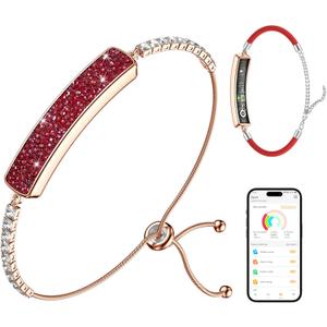 Smart Bracelet for Women, Health Activity Fitness Trackers, 24/7 Heart Rate, HRV, Blood Oxygen & Stress Monitor, 24H Sleep Tracker, Free APP for iOS & Android (Red)