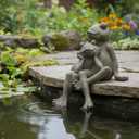 Braxio Frog Statue Outdoor Garden Decor - Large Lifelike Sitting Frog Sculpture for Patio, Yard, Pond, Realistic Garden Figurines, Resin Art Gifts 6.7 x 8 x 11 Inches