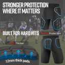 Football Girdle for Men 5 pad Girdle Football Men Hip Thigh Pads Shorts for Football Rugby Lacrosse (Black, XL)