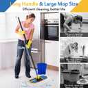 16 Inch Commercial Dust Mop Replacement Heads, 2 Pack Heavy Duty Industrial Cotton Mop Refill Pads Washable for Hardwood Vinyl Laminate Floors Kitchen Warehouse Courtyard Cleaning,Blue