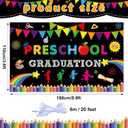 2 x Preschool Graduation Party Decorations Preschool Graduation Backdrops Class of 2026 Pre Kindergarten Graduate Photography Backdrop Banner Ceremony Photo Prop for Teachers School Classroom Party Decor