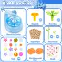 cosone Fabric Flower Bouquets Toys, Arts and Crafts Kits for Kids Age 3-12, Easter Basket Stuffers, Ideal Gifts for Preschool Girls, Educational Handmade Frozen Toy for Girls Ages 3 4 5 6 7 8 9 (Blue Frozen Set)