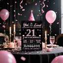 3 x Funny 21st Birthday Card for Girls, Pink Happy Birthday Decorations for Her, 21 Year Old Birthday Party Gifts for Daughter Niece, Best Twenty-One Birthday Card for Granddaughter