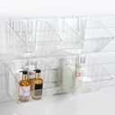 4 Pcs Slatwall Bins with Hooks, Plastic Wall Mounted Storage Bins Slatwall Accessories Organizer Containers for Organizing Hardware Tool Garage Wall DIY Craft Workbench(Clear)