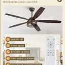 Farmhouse Ceiling Fans with Lights and Remote, 60 Inch Industrial Caged