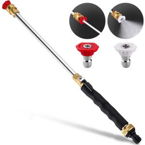Animgrth 2025 Upgraded Jet Nozzle Power Washer for Garden Hose, Includes 2 High-Pressure Nozzles and Quick Connectors | Hydro Jet High Pressure Washer Tools (Black)