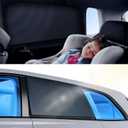 Doogoocoo Car Window Shades for Baby, [100% UV Block & Ice-Crystal Cooling] Breathable Car Shade for Back Window Universal Fit for SUV, Sedan, 2 Pack, Privacy & Safety (Medium)