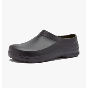 Avia Flame Women's Clogs, Slip Resistant Shoes for Women's Food Service, Non Slip Restaurant and Chef Shoes Women's Slip Resistant for Kitchen Work or Nursing, Black, Oil and Water Resistant, Size 7