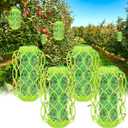 4 Pack Upgraded Wasp Trap Outdoor Hanging, Carpenter Bee and Hornet Catcher, Reusable Yellow Jacket Trap with Bait Reservoir, Bee Killer and Wasp Catcher for Outside (Green)