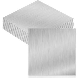 Therwen 10 Pcs 12" x 12" Aluminum Roof Flashing Sheets, Heavy Duty Metal Roof Repair Panels, Waterproof Chimney and Skylight Flashing, Rust Resistant DIY Roofing Patch (Silver)