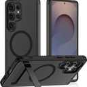 for Samsung Galaxy S25 Ultra Case, [Compatible with Magsafe] Built-in Invisible Kickstand, Military Grade Shockproof Protective Magnetic Phone Case (Frost Black, for S25 Ultra)