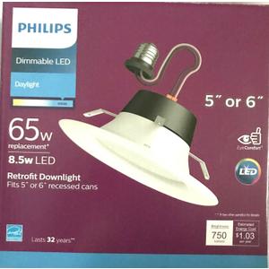 Phillps 8.5 Watt 65W replacement Retrofit Downlight