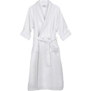 Superior Waffle Weave Cotton Unisex Bathrobe with Belt, Soft and Absorbent Robe for Men and Women Bath Essentials Robes (Small, White)