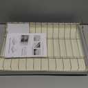 iSPECLE Plate Organizer - Peel & Stick Pot Lid Organizer, No-Drill Pull-Out Dish Rack, 13" Wide, 16.5" Deep (White)