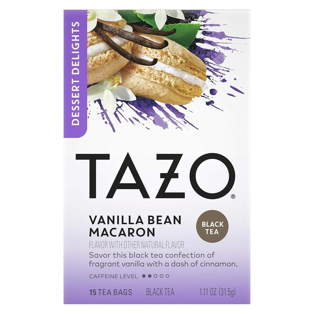 Tazo Dessert Delights Tea Vanilla Bean Macaron Sugar and Calorie Free 15 Count