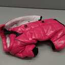 AOFITEE Dog Coat, Waterproof Dog Jacket for Winter, Warm Fullbody Dogs Snowsuit, Winter Coat for Small Dogs, Zip Up Pet Puffer Jacket Fleece Vest, Outdoor Reflective Cold Weather Pet Coats, Rose Red, S