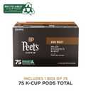 Peet's Coffee, Dark Roast Keurig K-Cup Pods, 100% Arabica Coffee - Major Dickason's Blend 75 Count (1 Box of 75 Pods) (EXP 12/21/26)
