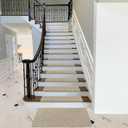PURE ERA Bullnose Carpet Stair Treads Tape Free Non-Slip Indoor Stair Protectors Pet Friendly Stair Treads for Wooden Steps 9.5" x 30"(14 Pieces,Cream Gray Mini-Diamond Trellis), 14 Pieces with Bullnose