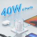 USB C Charger Block, 2Pack 40W 4-Port Type C Fast Charging Block Dual PD Power Adapter+QC Plug Double Wall Charger Blocks Multiple USBC Charging Cube for iPhone 17 16 15 14 13 12 11 Pro Max, Samsung