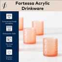 FORTESSA Orbetto Outdoor Hobnail Plastic Drinkware, 10.5 Ounce Double Old Fashioned Outdoor Glass (Set of 4), Break-Resistant Acrylic Drinkware Collection, Coral Blush
