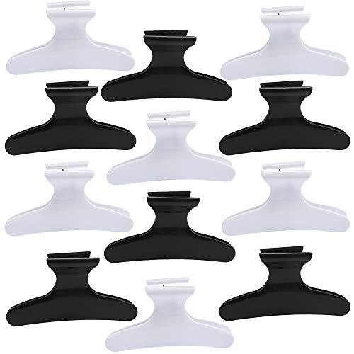 BAHABY Hair Clips for Styling Sectioning 11 Pack Black White Butterfly Clamps Hair Claw Clips Pro Salon Hair Clips for Styling, Sectioning, Cutting and Coloring