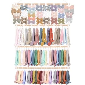 POVETIRE Headband Holder Hair Bows Organizer for Girls,Baby Headbands Hair Accessories Organizer Storage Wall Hanging Decor for Nursery Girls Room (White-1)