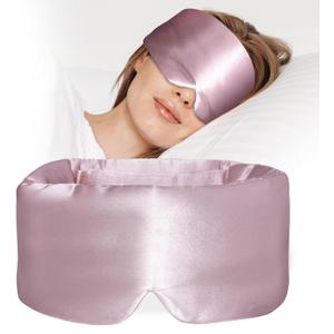 100% Mulberry Silk Sleep Mask, Large Eye Cover for Sleeping, Comfortable and Pressure-Free Sleeping Masks for Women Men, Completely Blackout (Light Plum)