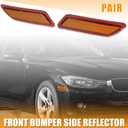 X AUTOHAUX Pair Front Bumper Reflector Side Marker 63147274521 63147274522 for BMW F30 F31 3-Series 2013-2015 Replace Amber Color Reflector Yellow