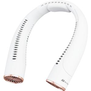Mr.Young Portable Neck Fan - Quiet 4-Speed Adjustable Dual Air Outlets Turbo Design USB-C Rechargeable 10+ Hours Battery Life Liquid Silicone Wearable Fans Comfort for Long-time Use (White)