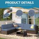 14Pcs Outdoor Cushion Covers, Patio Cushion Covers,Stretch Elastic Slipcovers, Replacement Washable & Reusable Furniture Protector for Patio Couch (Gray-Blue,Cover Only)