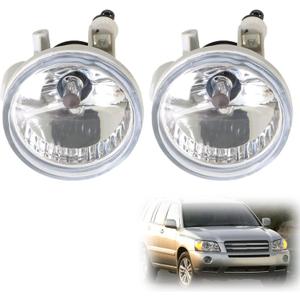 2-Pack Fog Lights Fog Lamps Clear Lens Driver and Passenger Side Replacement for Highlander Replacement for E-cho Replacement for Pri-us 2004-2009