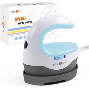 HTVRONT Heat Press Mini Heat Press Machine, Small Heat Press Portable Iron Press Machine for T Shirts, Hats, Heating Transfer Projects (Bubble Blue)