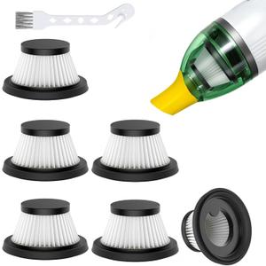6 Pack Vacuum Filter Replacement Compatible with Compact Cordless Vacuum Cleaner as Seen on TV, Washable and Reusable Vac Replacement Parts