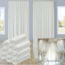 50ftx12ft Ivory Backdrop Curtains for Wedding-Wrinkle Free Backdrops Curtain Drapes Fabric Decorations Photo Back Drop Cloth for Baby Shower Photography Stage Reception 10Panels 12ft(H) x 5ft(W), W5' x H12'
