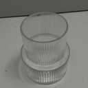 Large Glass Vase - Clear Ribbed Vase - Fluted Flower vase for Modern Home Dcor - Glass vases for Centerpieces - Living Room, Dining Table, Shelf, Entryway, Office, Wedding Centerpieces