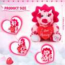 Kasyat Valentine Gift 12' Big Triceratops Stuffed with Heart Cute Plush Animal Valentine Soft Dinosaur Pink Romantic Gift Adorable Home Decoration for Birthday Anniversary Girlfriend Boyfriend Lover