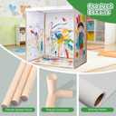 Playhouse for Kids - Reusable Wooden Frame Art & Craft Toddler Playhouse, Easy Assemble DIY Creative Doodle House with Paper, Suitable for 3 Age+