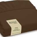 Royale Linens Fitted Sheet Twin - Ultra Soft 1800 Brushed Microfiber - Hotel Luxury Bottom Sheets - Wrinkle Free & Fade Resistant - Deep Pocket Fitted Sheet Only (Twin, Chocolate)
