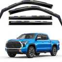 in-Channel Rain Guards Compatible with Toyota Tundra CrewMax 2022-2025 Full Size Shatterproof Heavy-Duty Side Window Deflectors, Window Visor -Black, 4 PCS