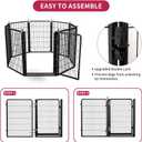 Dog Playpen, 40 inch 8 Panels Dog Fence with Extra Wide Gate, No-Tripped Pet Playpen Rustproof Dog Pen Indoor Puppy Playpen for Temporary Containment, Portable Pet Fence for RV Camping
