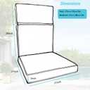 2 Pieces High Back Patio Chair Cushions, Fade Resistant Outdoor Rocking Chair Cushions, Office Chair Back Support Cushion (Off-White, Seat (21''x21''x3'')+Backrest (21''x28''x3''))