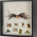 TJ.MOREE Shadow Box Frame 8 x 8 Shadowbox Display Case Picture Frame Memorabilia Wedding Bouquet Flowers Medals Military Photos Memory Box - Black
