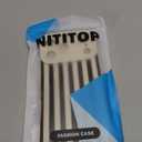 NITITOP Compatible for iPhone 17 Pro Max Case Cute Stylish Line Stripe Pattern Design for Women Girls Soft TPU Shockproof Full Camera Protective Phone Cover - White Black