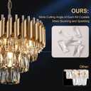 AXILIXI Gold Crystal Chandeliers 16 Modern Ceiling Pendant Light Fixture for Dining Room 3 Tiers Dimmable Round Flush Mount Chandeliers for Living Room Foyer Bedroom Kitchen