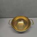 Gold Strainer for Kitchen, 3QT, Stainless Steel Colander with Handle for Fruits Vegetables Cooking Food, Dishwasher Safe