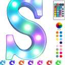 Pooqla Colorful LED ight Up Marquee Signs with Remote  Party Bar Letters with Lights Decorations for The Home - Multicolor S