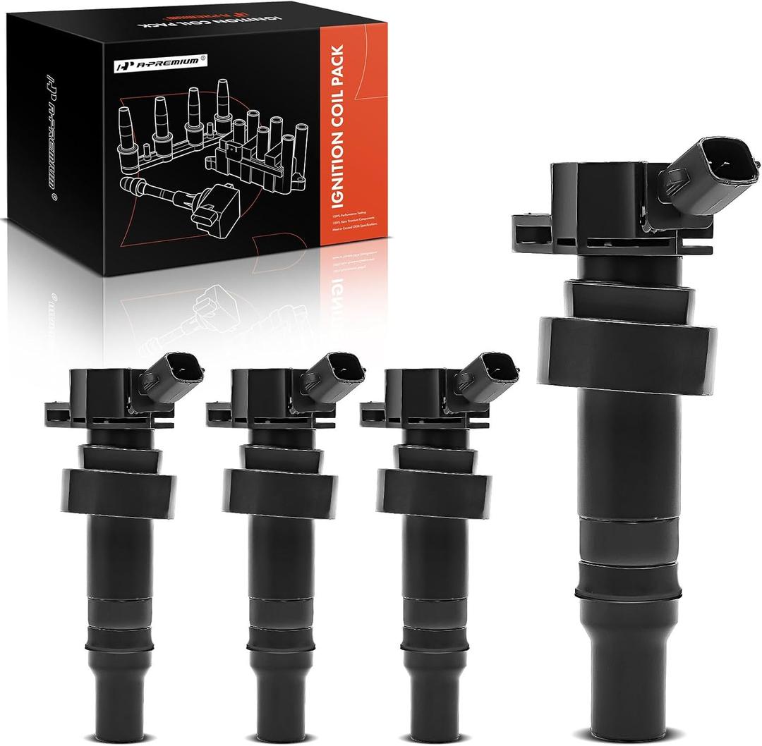 A-Premium Ignition Coil Pack Set of 4 Compatible with Hyundai Accent 2012-2020 Veloster 2012-2017 Kia Rio Soul 2012-2019 L4 1.6L Naturally Aspirated