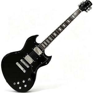 Electric Guitar, Black, Dual Humbucker Pickups, Chrome Hardware