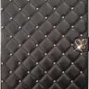 Case for iPad 9th/8th/7th Generation 10.2 inch 2021/2020/2019 - Leather Cute Diamond Butterfly Buckle Girly Cover for iPad 9/8 / 7 Gen for Kids Girls Women, Black