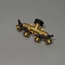 Twinkle Star 4 Way Heavy Duty Brass Garden Hose Splitter, Hose Connector 3/4", Hose Spigot Adapter with 4 Valves
